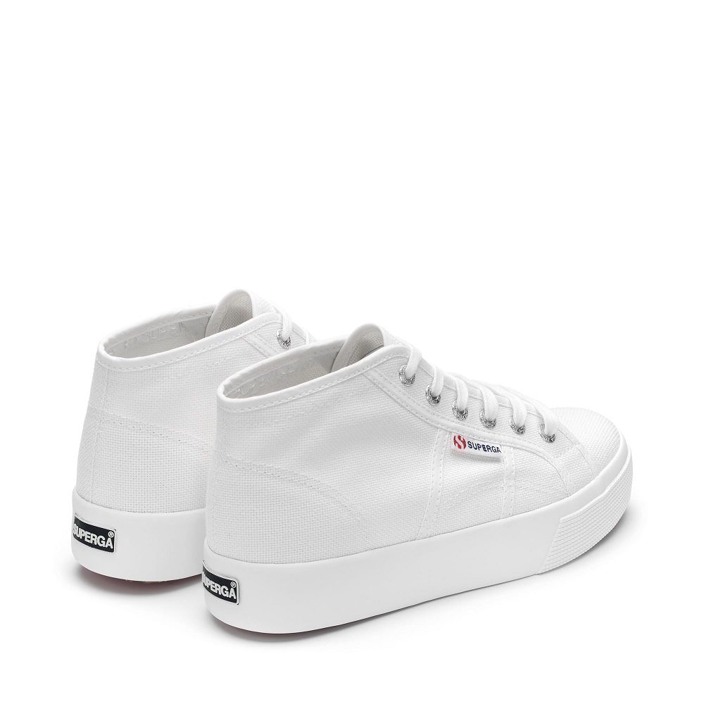 Superga 2578 Cotu White High Top Sneakers - Women's Sneakers USA | US9418428